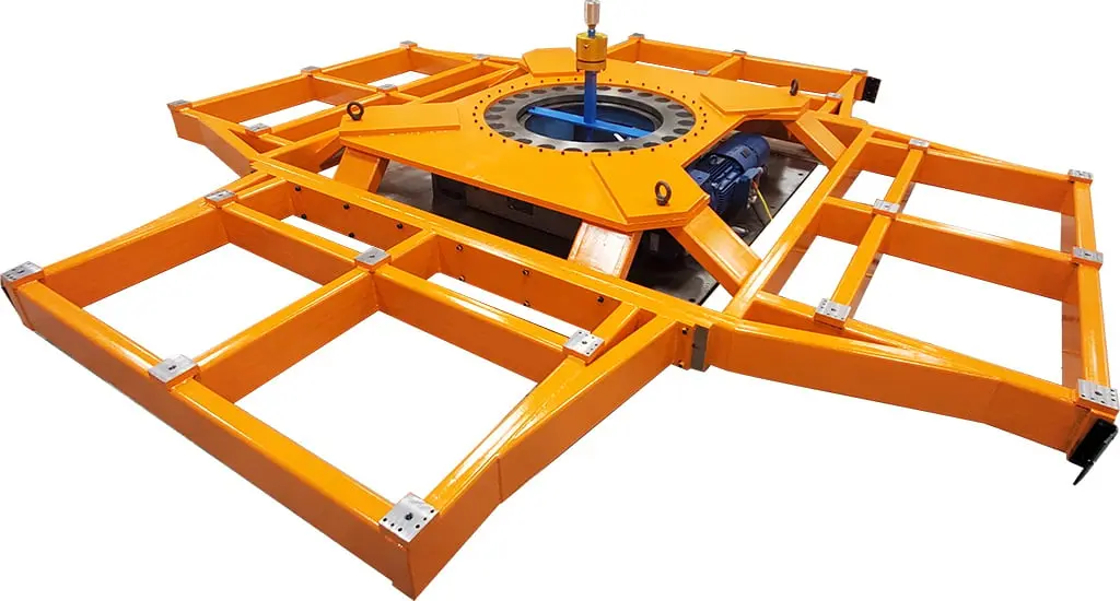 TMF5000 thermal processing machine with orange and yellow tooling frame