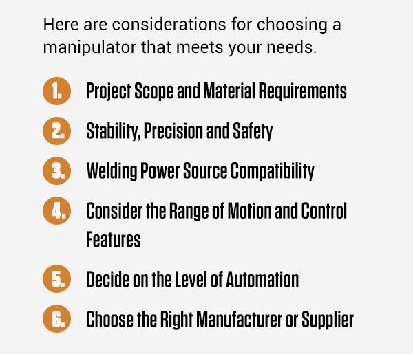 how to choose a welding manipulator